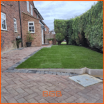 Block paving with new turf front garden aylesbury